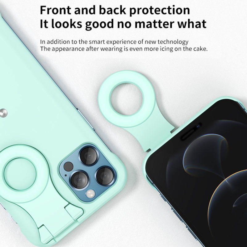 Ring Flash Phone Case Protective Cover Fill Light Camera Bracket Holder Three adjustable brightness For iPhone X 11 12