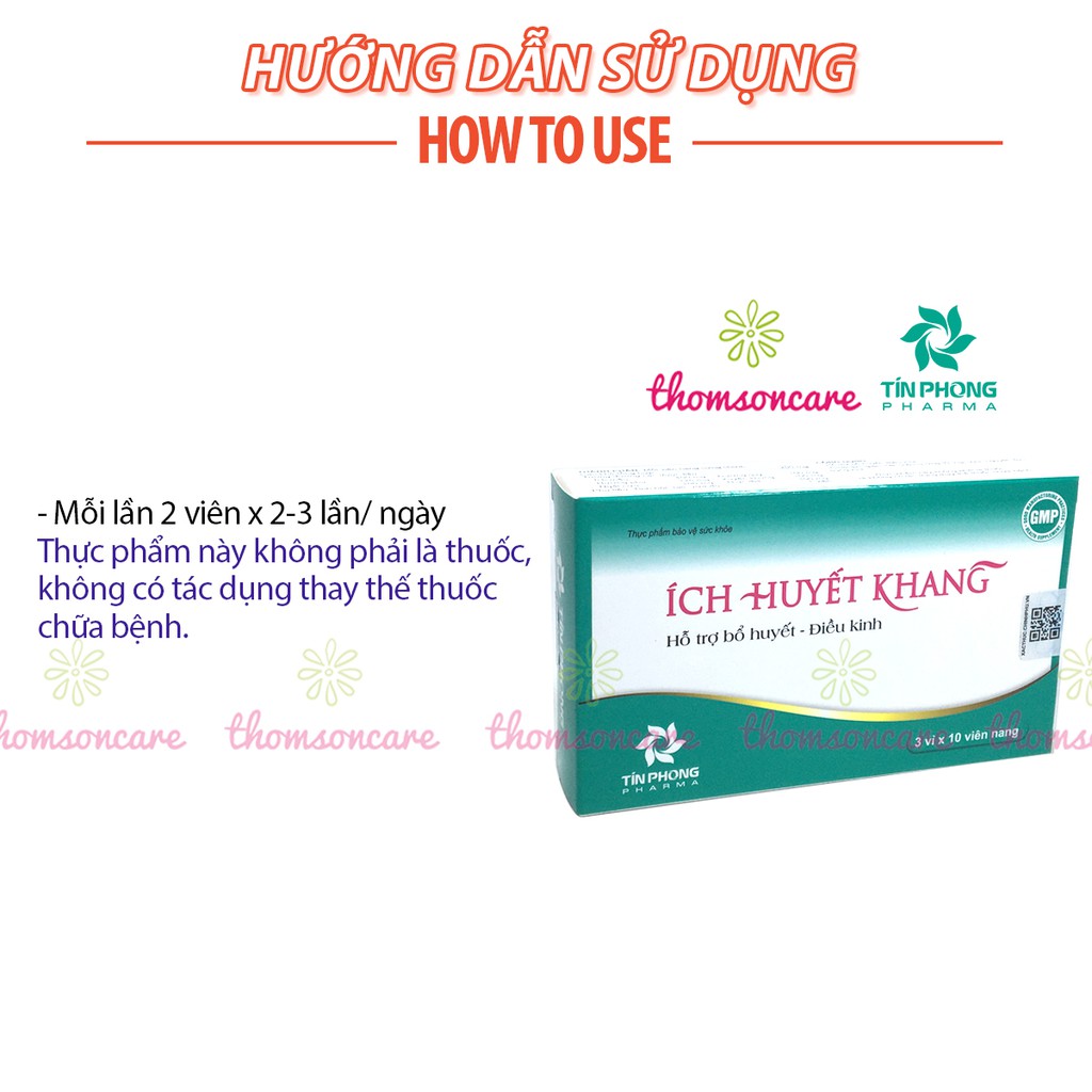 Bổ Huyết Khang - Hỗ trợ giảm rối loạn điều hòa kinh nguyệt, đau bụng kinh từ cao Ích mẫu và thảo dược - Hộp 30 viên