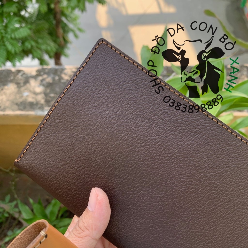 Ví đựng giấy tờ xe, đăng kiểm da bò thật handmade Mẫu 02