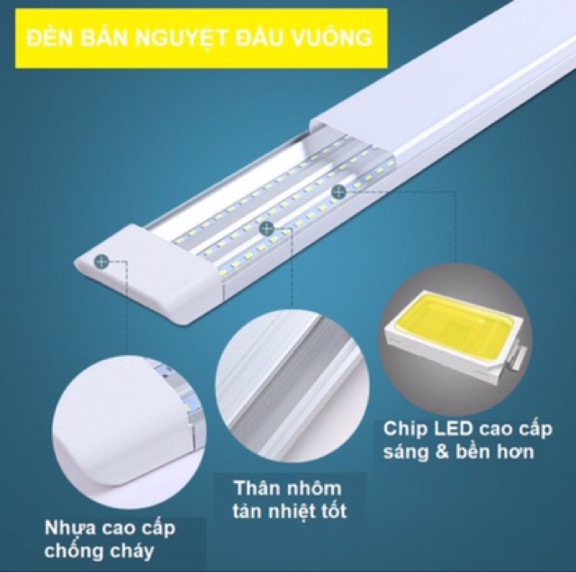 ĐÈN TUÝP LED BÁN NGUYỆT ĐẦU VUÔNG 60W SIÊU SÁNG TIẾT KIỆM ĐIỆN