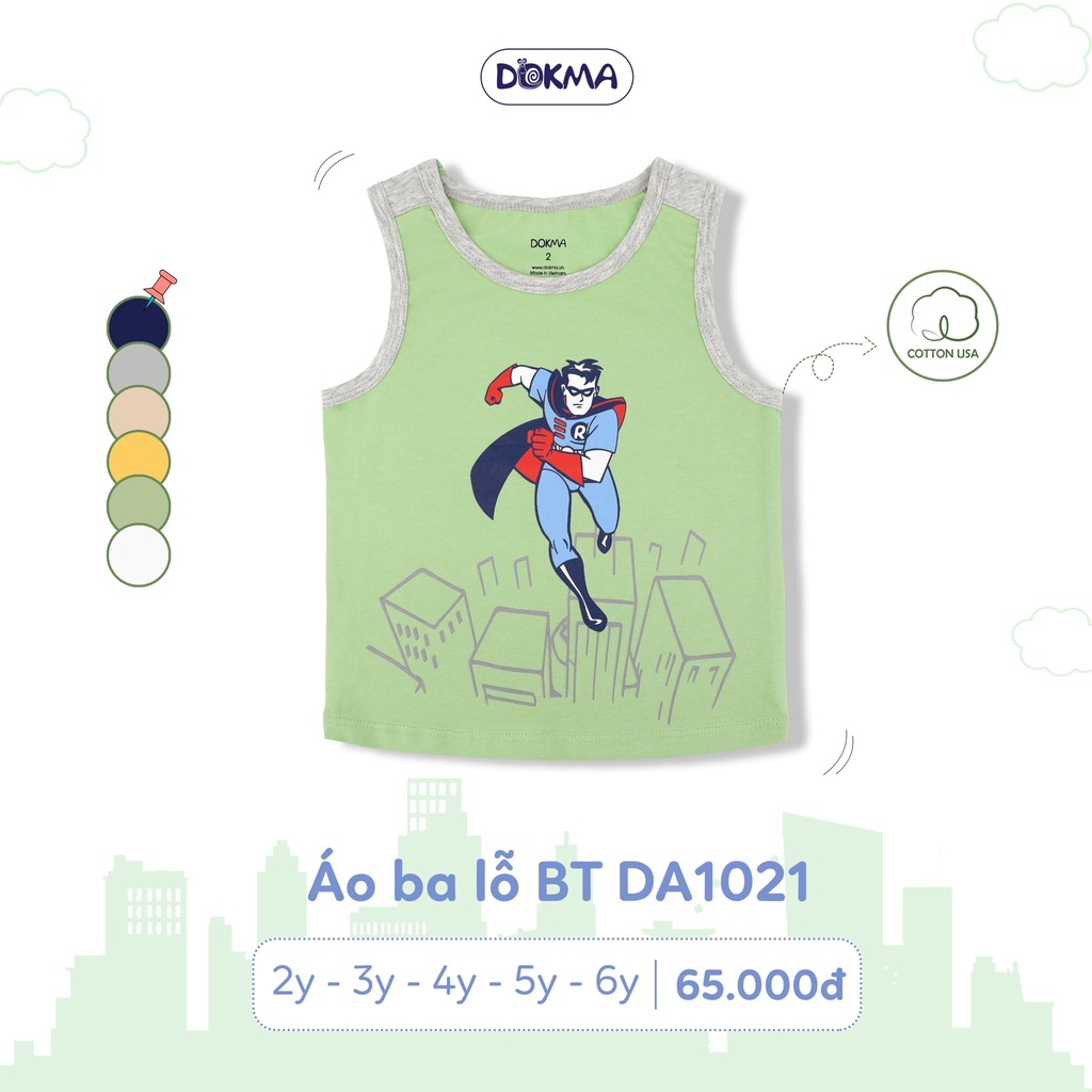 2-6Y Áo ba lỗ bé trai Dokma DA1021
