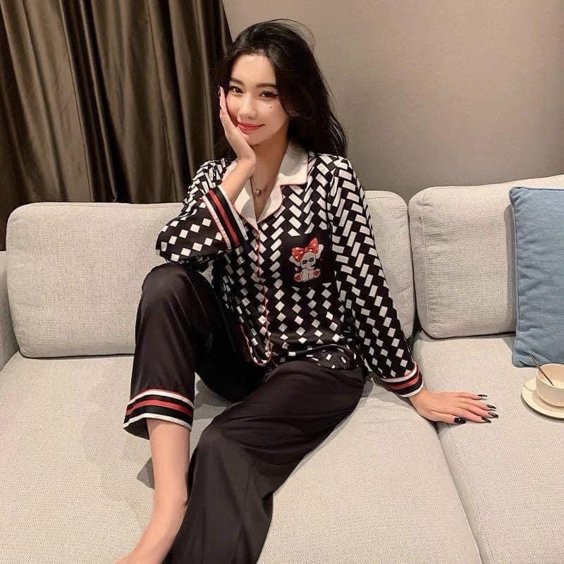 Đồ bộ pijama mặc nhà Lụa cho bạn nữ dưới 62kg hàng cao cấp