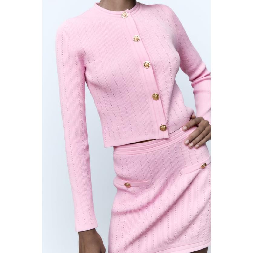 Made in Morocco - Áo Khoác Zara cardigan Dệt Kim và Váy Dệt Kim Cạp Cao BT07G7057N10