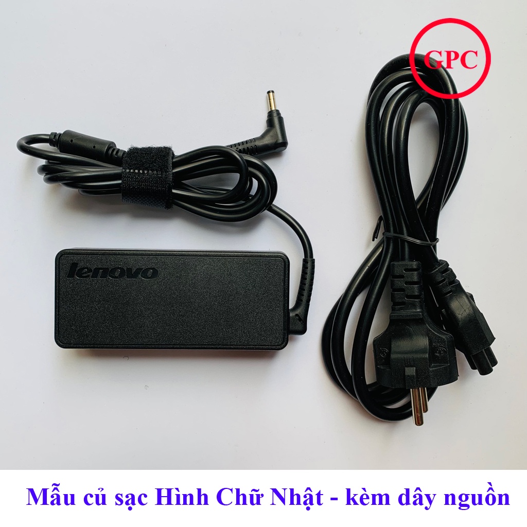 Sạc Laptop Lenovo 20V 3.25A Củ hình Vuông / Củ Hình Chữ Nhật chân nhỏ kích thước chân 4.0mm*1.7 mm