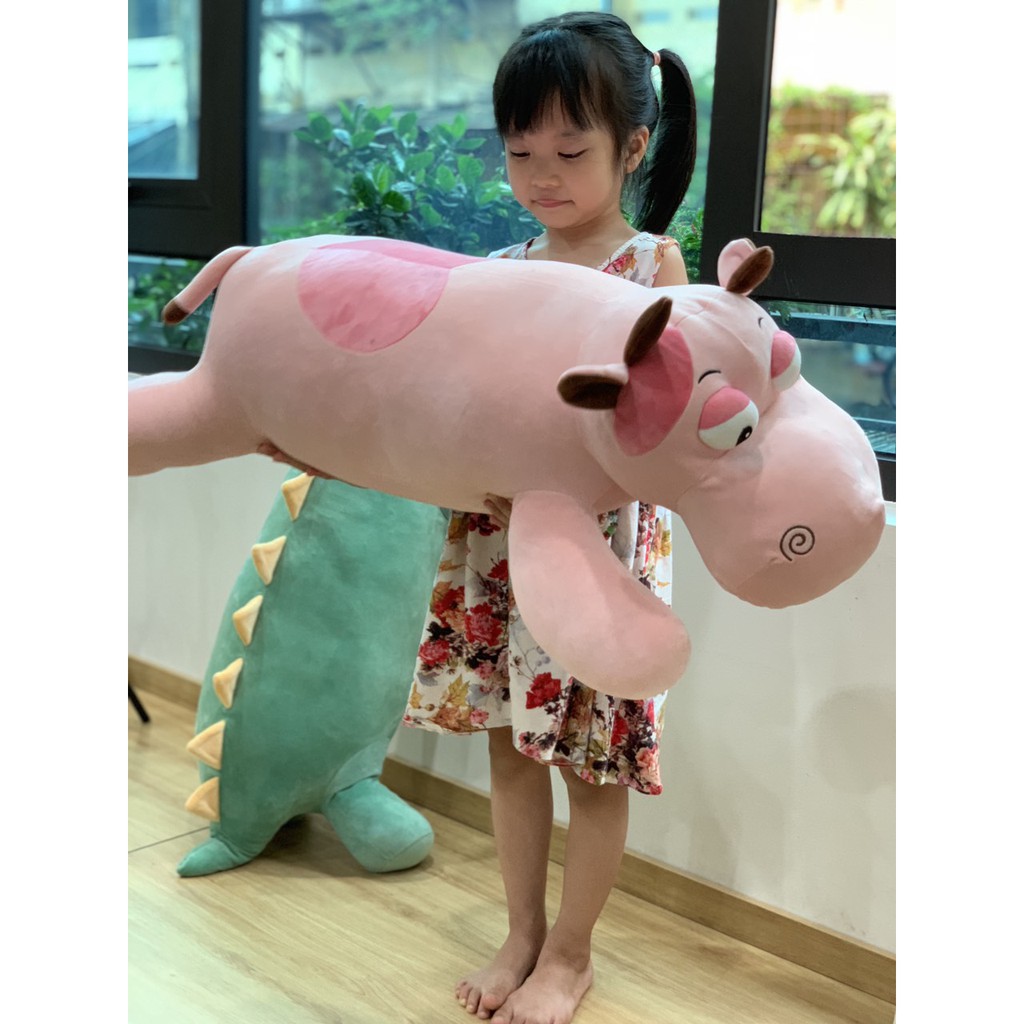 Gấu bông ôm cute cho bé   SIÊU TO dài 1met , vỏ bọc nỉ mềm mại , bông mịn siêu nảy chống xẹp