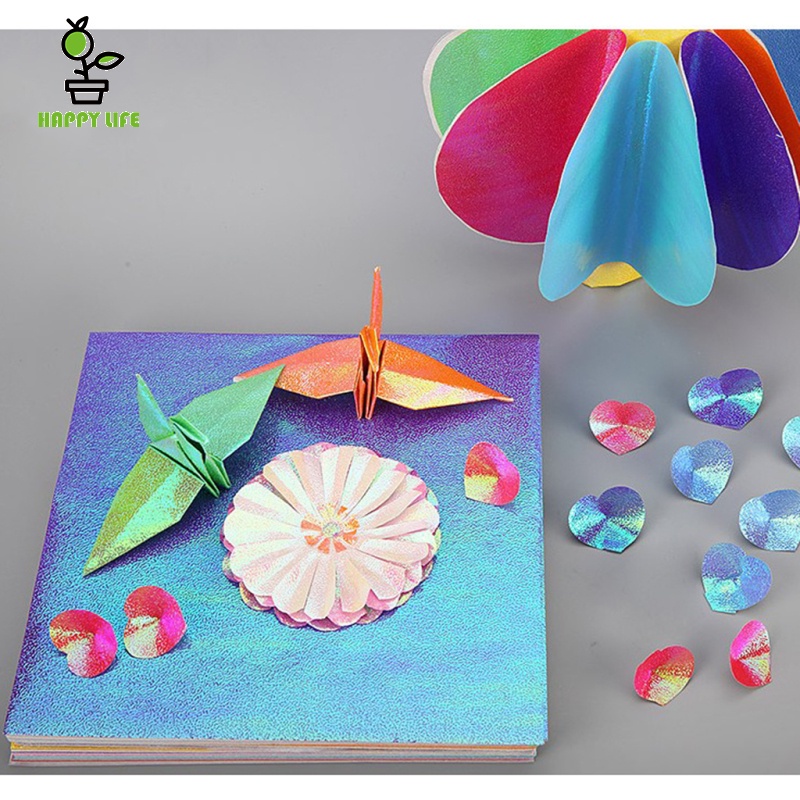 Set 50 Quạt Giấy Gấp Origami Nhiều Màu Sắc Treo Tường Trang Trí Tiệc Cưới / Sinh Nhật / Giáng Sinh