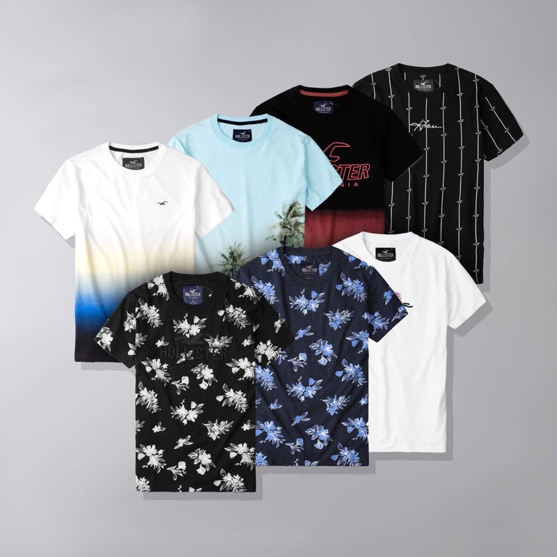 Áo thun Hoạ Tiết Hollister, Cotton bông mềm mịn - Hàng nhập khẩu