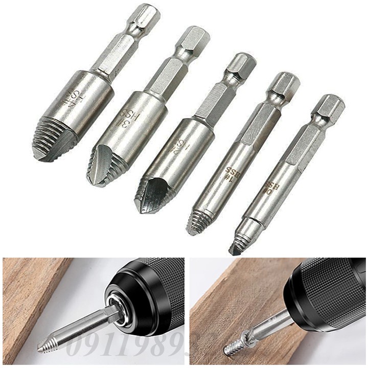Bộ tháo vít toét đầu 5 đầu ❤️FREESHIP❤️ tháo ốc gãy - dụng cụ lấy ốc gãy