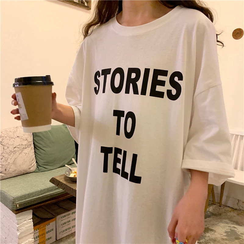 SUXI Áo Thun Tay Ngắn In Chữ Trẻ Trung Cho Nữ