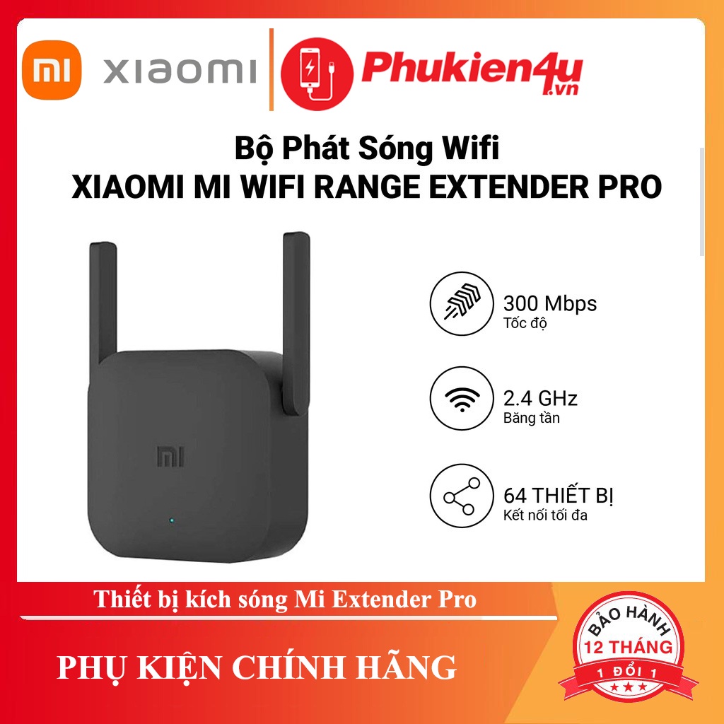 Thiết bị kích sóng Mi Wi-Fi Range Extender Pro - Chuẩn Wifi: IEEE 802.11b/g/n, tốc độ 300 Mbps , Router kích sóng