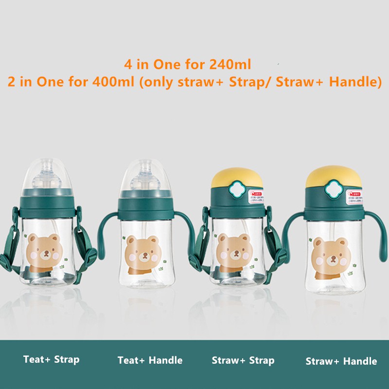 Bình đựng nước Diller MLH8856 làm từ tritran không chứa BPA chống tràn tiện lợi cho bé 240ml/400ml