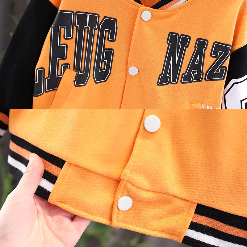 Áo Khoác Bóng Chày Thời Trang Xuân Thu Năng Động Cho Bé Trai