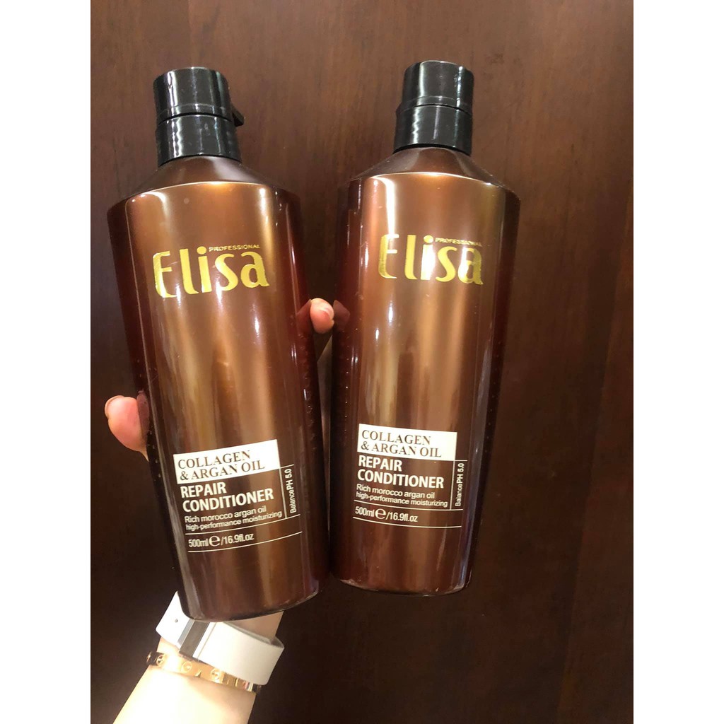 Bộ Dầu Gội Xả Elisa Collagen & Argan Oil 500ml