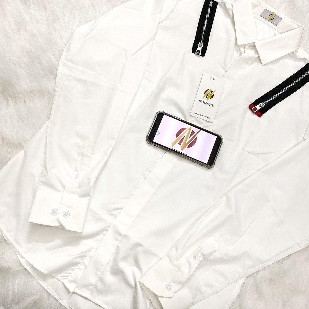 Áo Sơ Mi Nam Trắng Mix Khóa Vai Dài Tay Cực đẹp, Cao Cấp [ Giá cam kết rẻ nhất ] | BigBuy360 - bigbuy360.vn