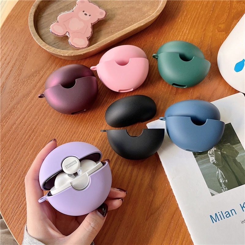 Vỏ Bảo Vệ Hộp Sạc Tai Nghe Lenovo LP80 Cứng Màu Cầu Vồng Gradient Thời Trang