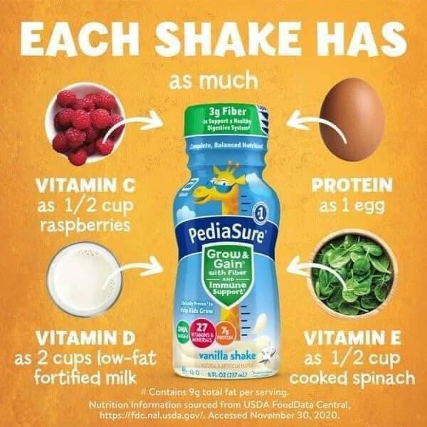 MẪU MỚI - Thùng 24 Chai Sữa Nước Pediasure Grow&Gain With Fiber Hương Vani 237ml - Mỹ