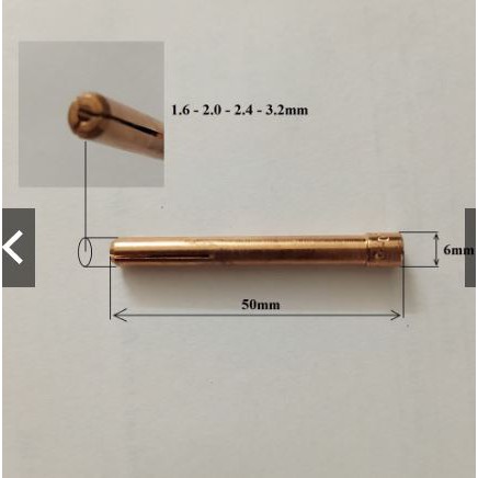 Kẹp kim hàn tig loại dài dùng cho mỏ WP 1.6 - 2.0 - 2.4- 3.2*50mm