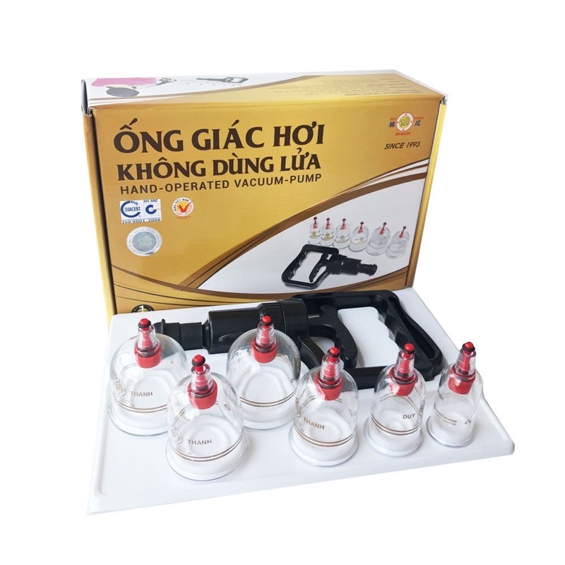 Dụng cụ giác hơi,bộ giác hơi không dùng lửa E YGH05 6 ly hộp giấy BGHE