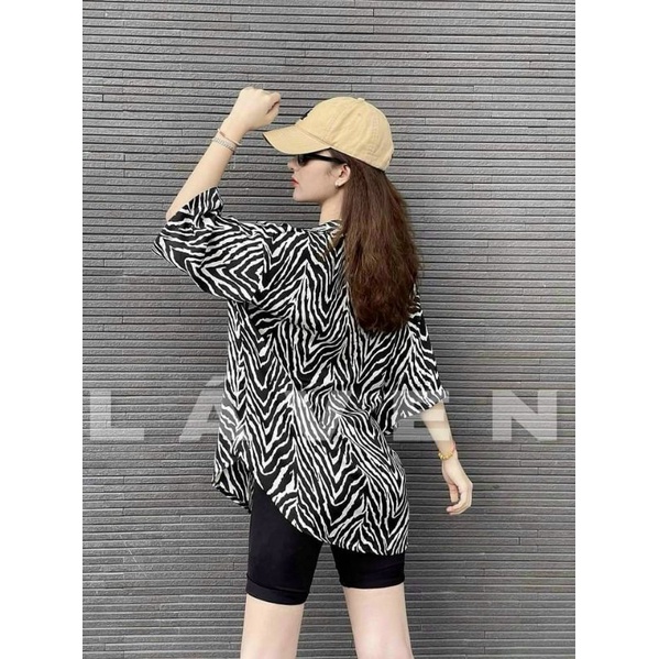 Áo sơ mi chất lụa tay lỡ form rộng hoạ tiết hottrend  bò sữa 🦓ngựa vằn  da beo cựt hot thời trang hè