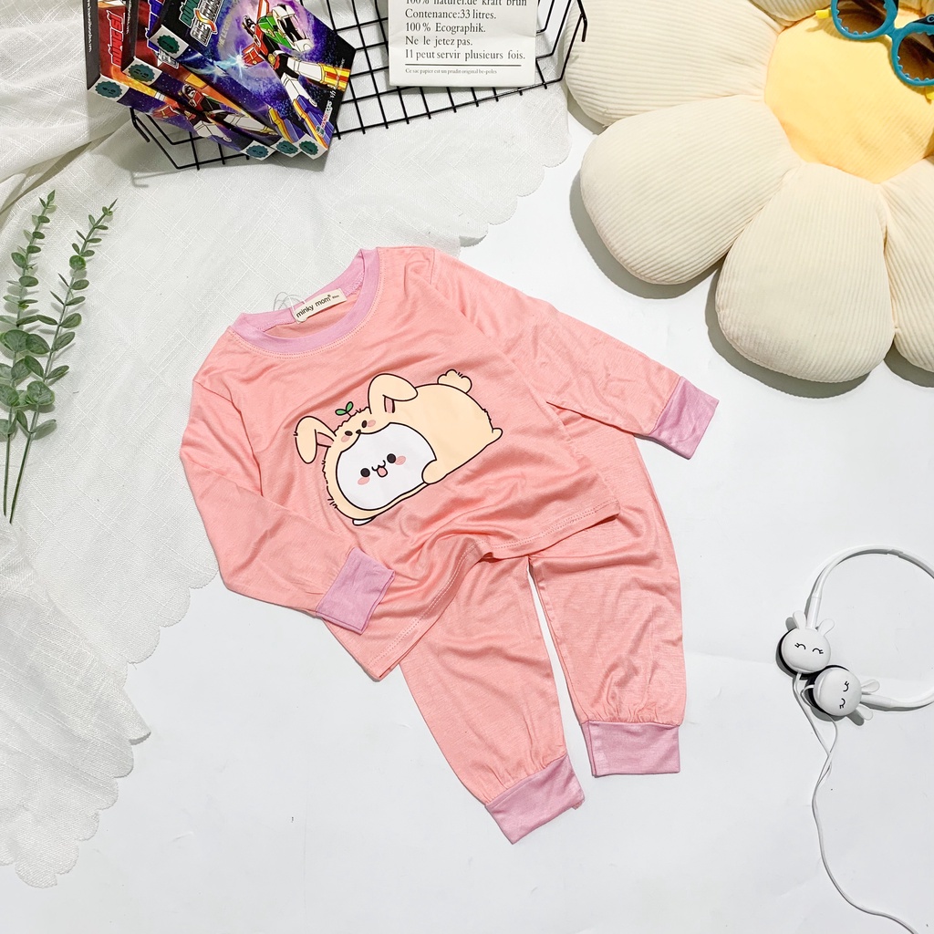 [SALE] Bộ Quần Áo Bé Gái, Bé Trai Minky Mom Hoạ Tiết Gấu Trúc Đáng Yêu, Bộ Dài Tay Thun Lạnh Cho Bé Mặc Nhà MKMTD2218