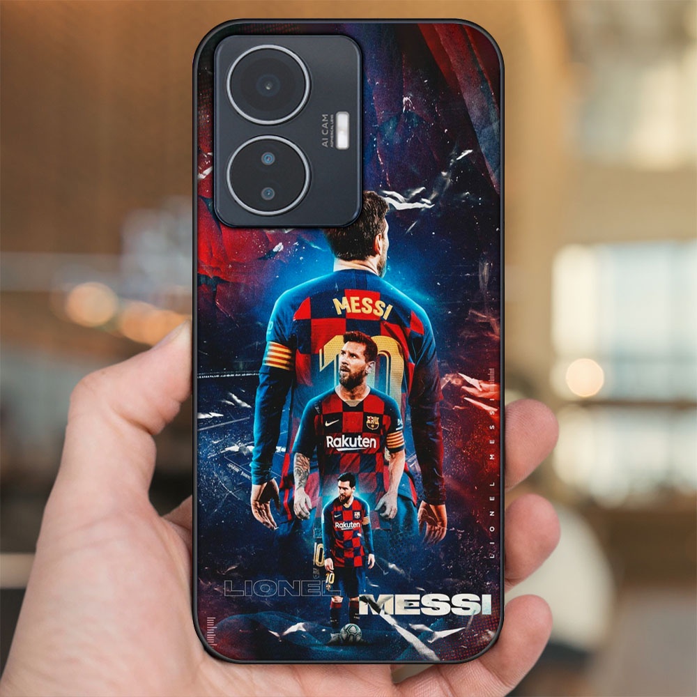 Ốp lưng Vivo Y55 2022 viền đen in hình Lionel Messi Barcelona PSG