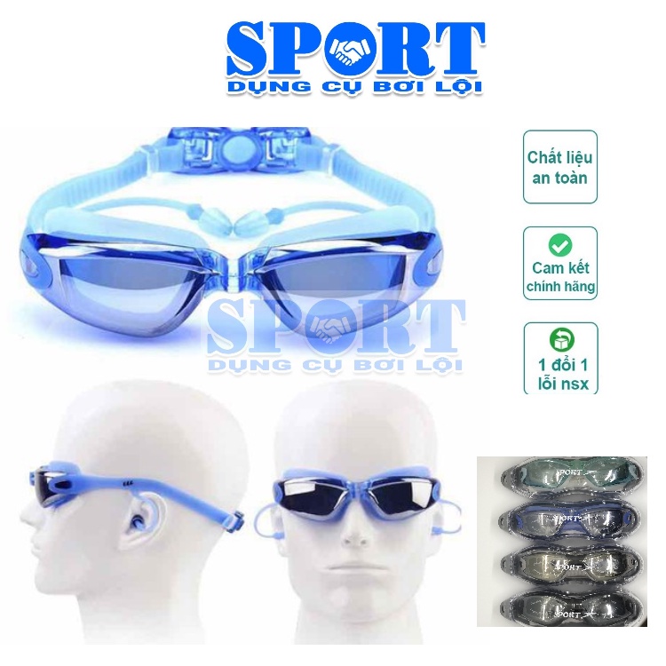 Kính Bơi Người Lớn Bịt Tai SPORT Tráng Gương Mắt Kiếng Bơi Nam Nữ Cho Bé Trẻ Em – Shop Dungcuboiloi