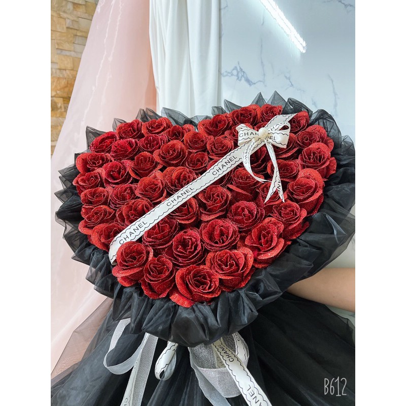 Bó hoa nhũ 50-100 bông phủ ren, hoa sinh nhật, hoa nhũ, hoa sáp