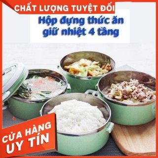Cặp Lồng Cơm 4 Tầng - Cà Mên Giữ Nhiệt 4 Tầng Lúa Mạch