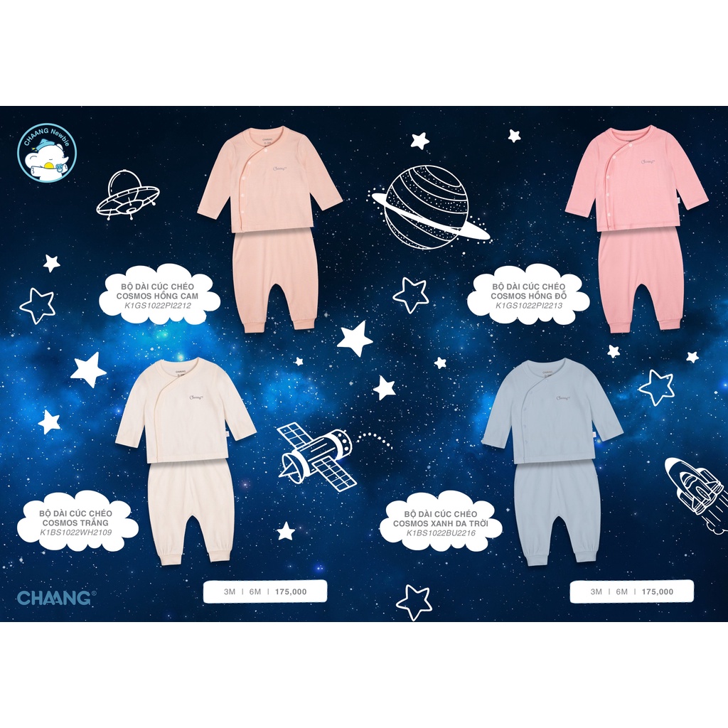 Chaang bộ quần áo dài tay Chaang Cosmos giữ ấm cho bé sơ sinh AW22D13
