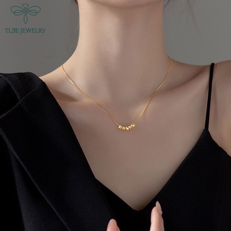 Dây chuyền bạc nữ TLEE mẫu dây năm viên bi bạc TleeJewelry D0204