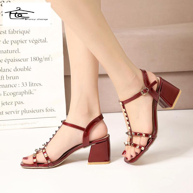 Giày Sandal Cao Gót Đế Dày Khóa Gài Phong Cách Thời Trang Mùa Hè Dành Cho Nữ 2022