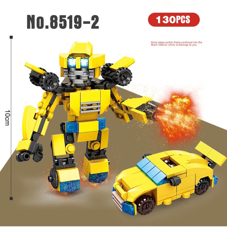 Đồ chơi robot LEQIAZHIXING NO.8519 4NI1 lắp ráp 2 trong 1 cho bé trai