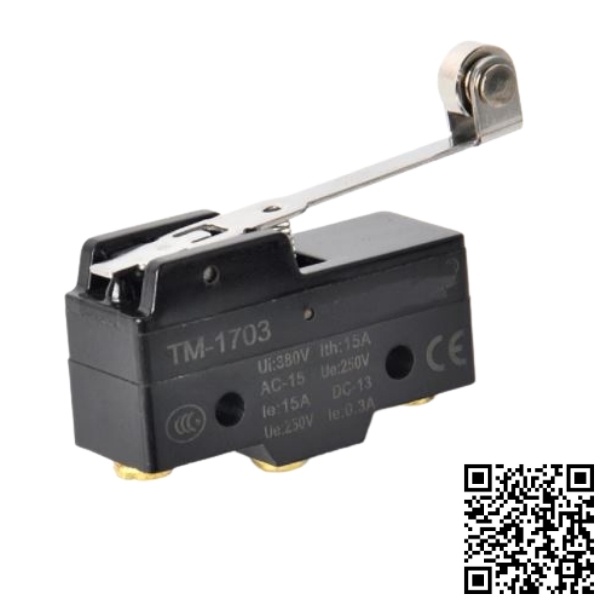 Công tắc hành trình CM-1703 giới hạn đòn bẩy dài có bánh xe kim loại chất lượng tốt