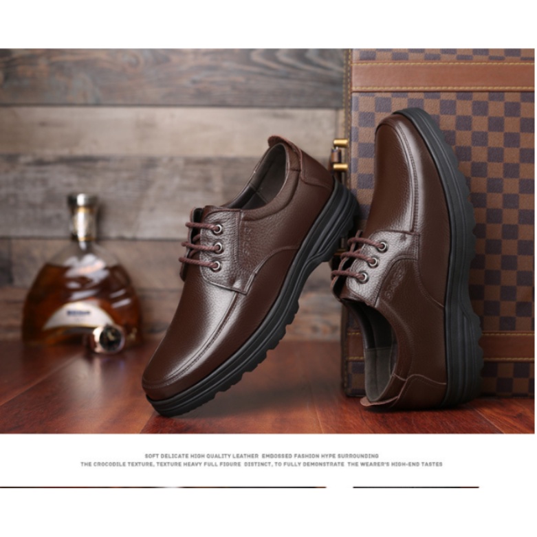 Giày Da Nam Trung Niên Alyly Đẹp Buộc Dây - Thời Trang Lịch Thiệp Và Phong Cách