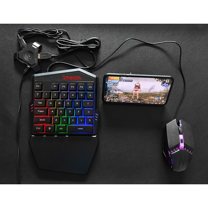 Combo bộ chuyển đổi BSP P5 bàn phím chuột INKER chơi PUBG Mobile, COD