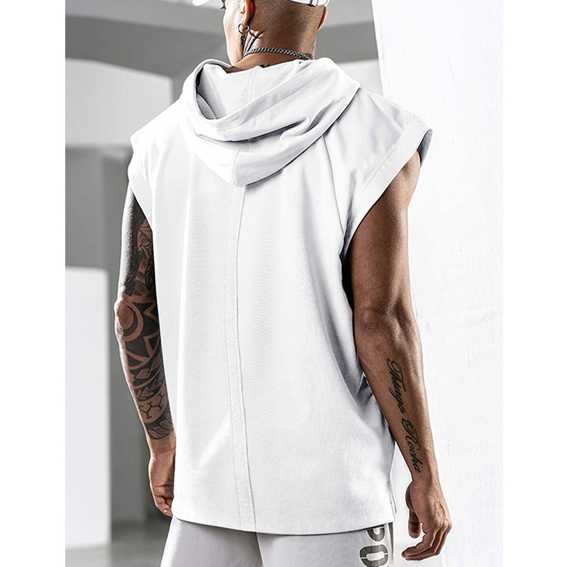 Áo khoác hoodie thể thao không tay dáng rộng thời trang mùa hè size M-3Xl cho nam