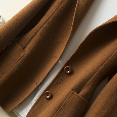 Áo khoác Cashmere hai mặt của Hepburn, áo khoác len cừu dáng ngắn tôn dáng mẫu mới thu đông 20
