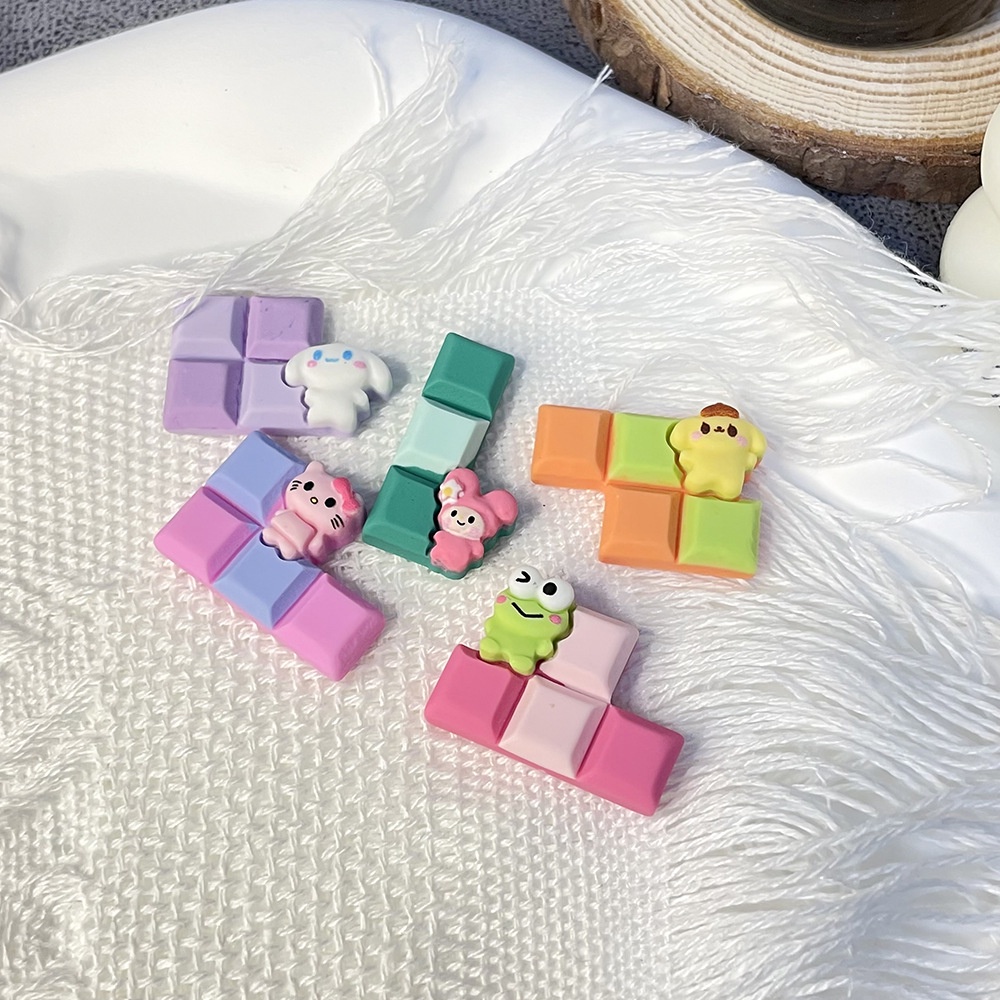 Tetris Resin phụ kiện dép Crocs charm DIY khóa giày crocs jibbitz Nhựa trang sức Phụ kiện trang trí giày crocs nút trang trí điện thoại di động Nắp đậy / Khung ảnh / Cốc nước / Túi Nguyên liệu làm phụ kiện handmade sáng tạo