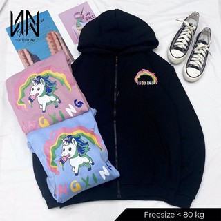ÁO HOODIE UNISEX KHOÁ ZIP UNICORN