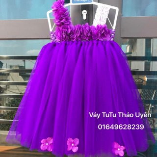 Đầm bé gái đầm công chúa váy tutu đầm công chúa màu tím Huế