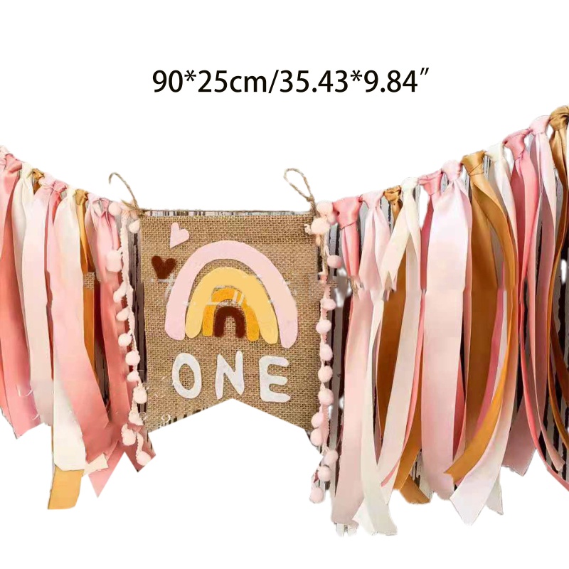 Dây Treo Trang Trí Tiệc Sinh Nhật 1 Tuổi Màu Cầu Vồng Phong Cách Boho Cho Bé