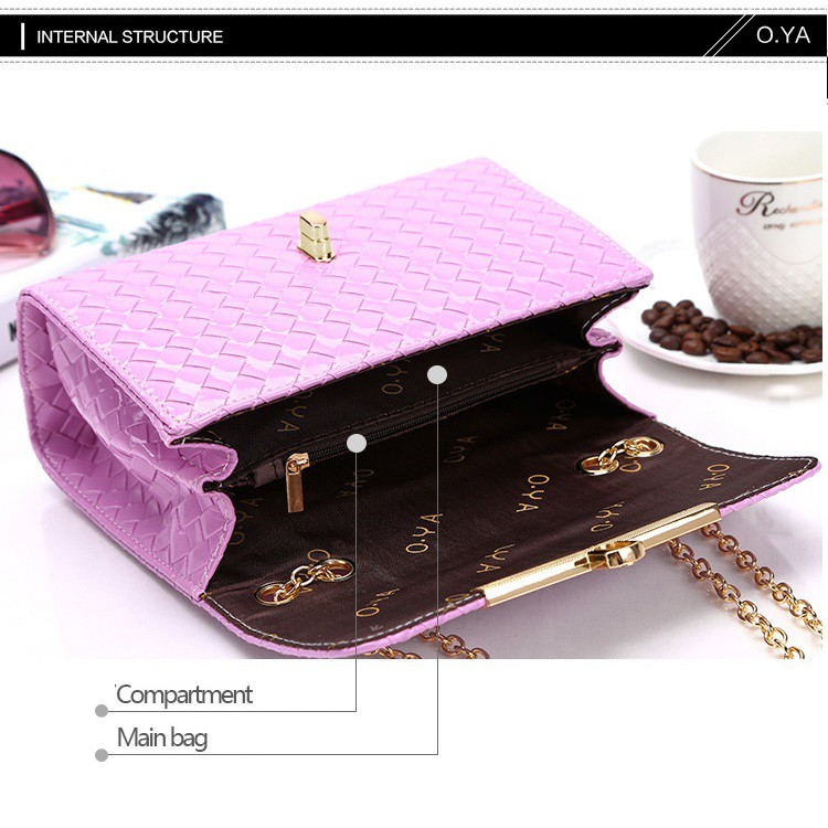 Túi Đeo Chéo, Túi Đeo Chéo T22 Caro Khóa Gài  Màu Hồng Sen