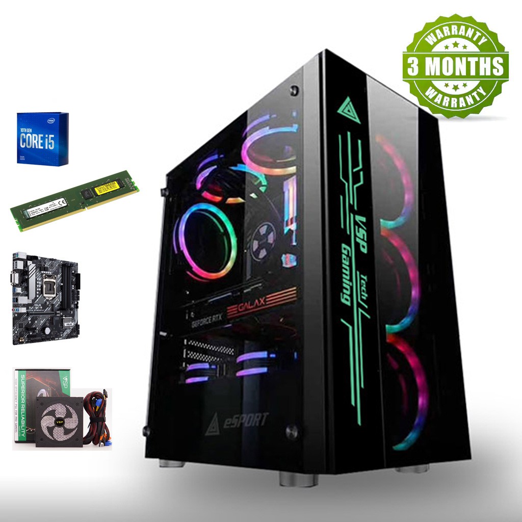 PC gaming FA402 ( I5 10400, SSD 120GB , RAM 8GB,nguồn 500w,MAIN H310) - THÙNG MÁY CHUYÊN GAME