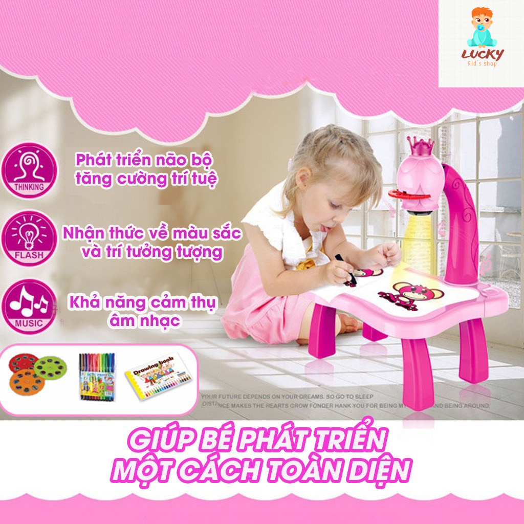 Đồ chơi trẻ em , đồ chơi phát triển trí tuệ Bàn chiếu học vẽ thông minh cho bé giúp phát triển trí não sáng tạo