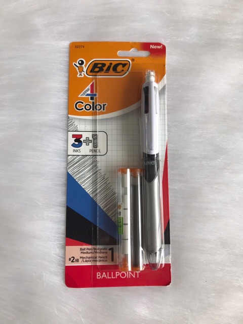👉Bic 4-Color 3+1 Ball Pen and Pencil - Mỹ