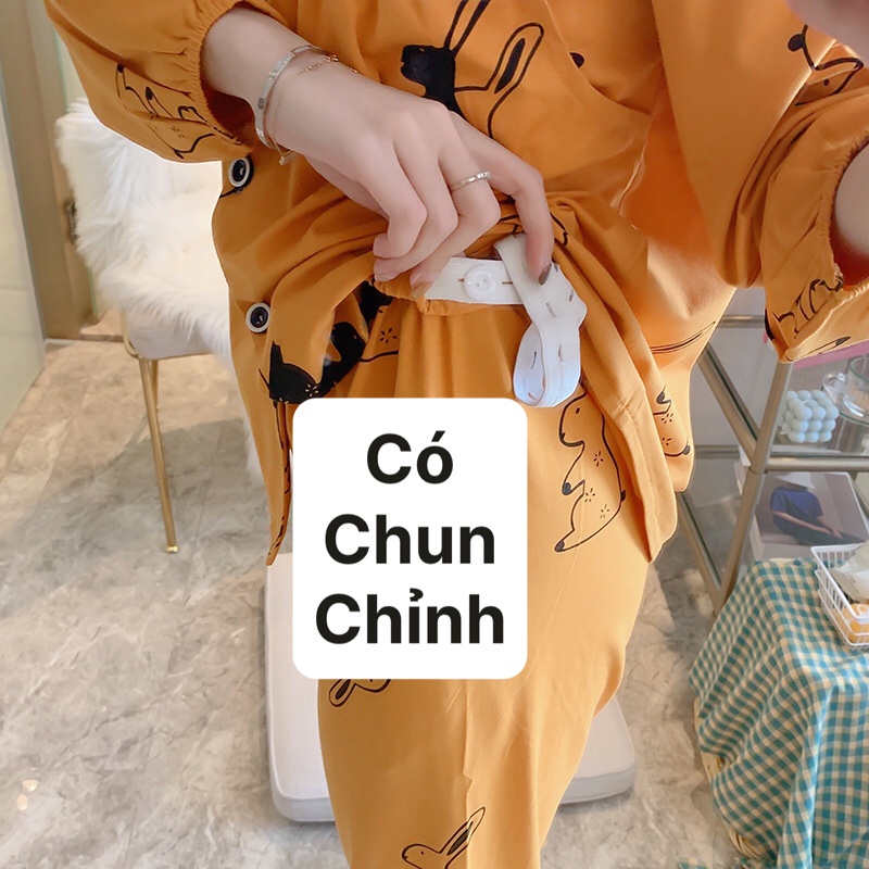 Bộ bầu và sau sinh Thu Đông, chất cotton, họa tiết tai thỏ cực kì hot hit 𝐁𝐃𝟓𝟎