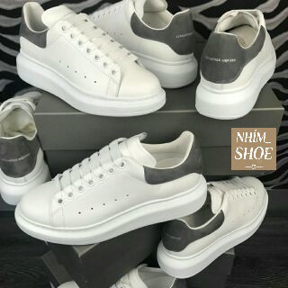 (BẢN SIÊU CẤP) Giày Thể Thao ALEXANDER MC QUEEN Trắng Gót Nỉ Xám