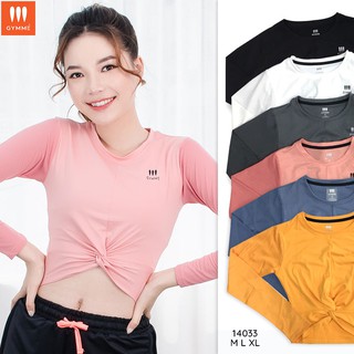 ÁO CROPTOP TẬP GYM YOGA TAY DÀI XOẮN BỤNG GYMME 14033