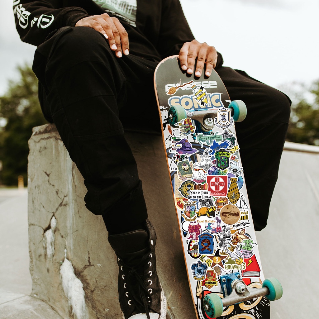 Bộ 50 miếng dán vinyl hình phù thủy trong harry potter chống thấm nước và tia uv