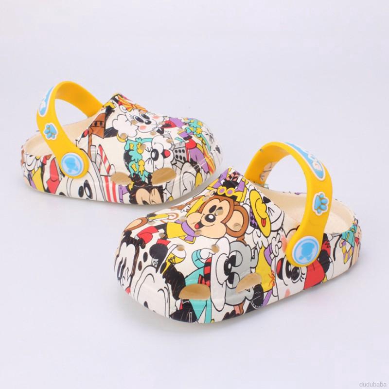 Dép Quai Ngang Chống Trượt In Hình Chuột Mickey Cho Bé